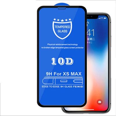 China Anti-fingerprint screen protector for iphone 11 12 13 pro Max Mini 10 D edge tempered glass for iphone 7 8 6S 6 X Xs Max Xr for sale