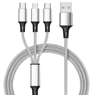 China Fast Charging Speed ​​2021 Wholesale Usb Charging Cable Braided 3 In 1 Fast Charging Cable for sale