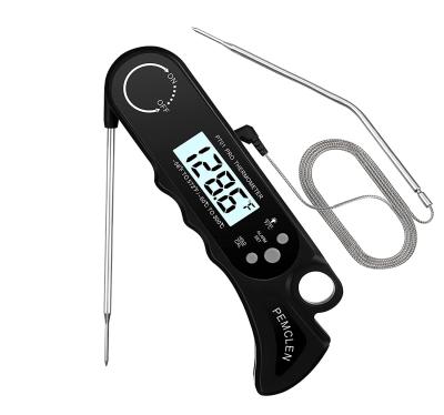 China Wholesale Quick Response Digital Instant Read Oven Cooking Kitchen Thermometer With Waterproof Meat Barbecue Thermometer Foldable Probe for sale