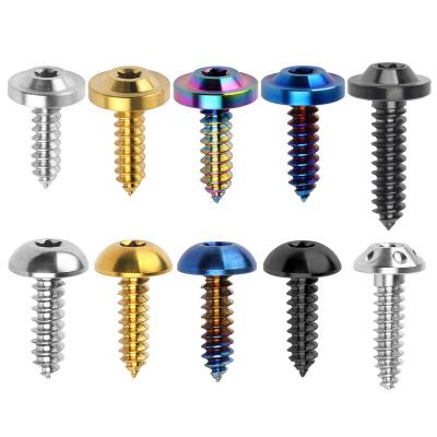 China Wanyifa Titanium Alloy 6AL/4V (TC4) Bolt M4x15 20mm M5x15 17 20mm M6x15mm Self Tapping Bolts Button Flange Torx Head For Bike Motorcycle Car for sale