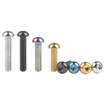 China 6AL/4V(TC4) Titanium Alloy Wanyifa Bolt Ti M6x12/16/20/25/30mm Hexagon Round Head Half Screws For Bike Motorcycle Car Recycling Refit for sale