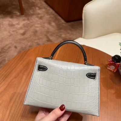 China GENUINE LEATHER original branded genuine designer bag luxury for women handbags designers crocodile skin leather famous name hand made for sale