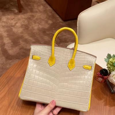 China Famous GENUINE LEATHER crocodile logo skin leather handbag women's bags custom crocodile skin men's alligator bags for women handbag hand made for sale