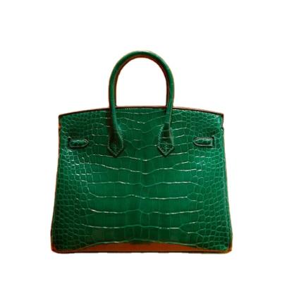 China Vintage 30cm Crocodile Crocodile Handbag Women Bags Good Quality Crocodile Bag Genuine Leather Handmade Handwork for sale