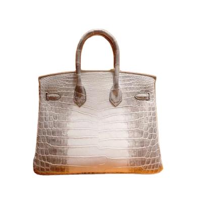 China Lady 30cm Himalaya Niloticus Handmade Genuine Nilo Crocodile Leather Bags Crocodile Cuts Purse Handbag Women Ladies Bag Alligator for sale