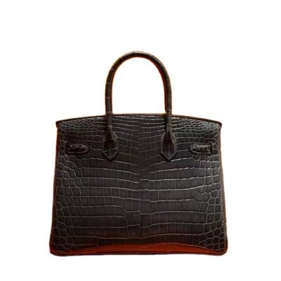 China 30cm Lady Mallard 1p Niloticus Crocodile Leather Bags Handmade Genuine Crocodile Cuts Alligator Handbag Women Bags Handwork Ladies for sale