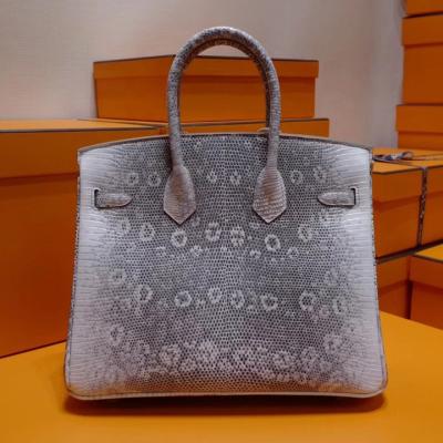 China Fashion 25cm Lizard 01 Genuine Himalayan Birkinn Handbags For Women Luxury Leather Goods Handmade High-end Customization for sale