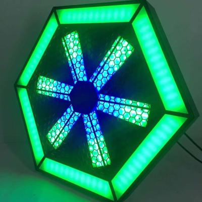 China Colorful 2022 Stages Qixin Newcomer Disco DJ Stage Background Led Fan Light For Disco Events Show for sale