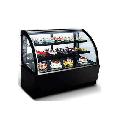 China 2021 High Quality Single-temperature Cake Camber Given Chiller Display In Curved Glass Cake Bakery Refrigerated Display Cabinet for sale