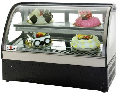 China Single-temperature factory direct selling cake display cabinet / cambered pastry display cabinet / refrigerated cake display case for sale