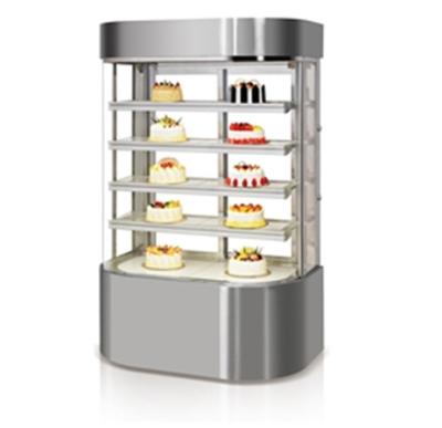 China Single-temperature Commercial Vertical Cake Showcase Bakery Equipment Round Refrigerated Cake Display Cooler for sale