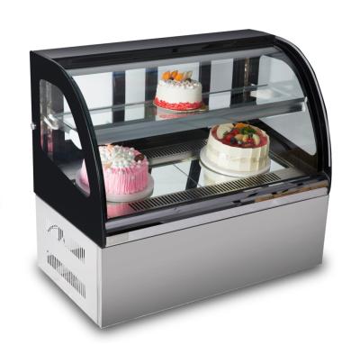 China Single-Temperature Cupcake Display Freezer Bakery Display Cabinet Showcase Worktop Chiller Portable Cake Display for sale