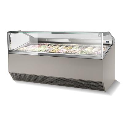 China Single-temperature Ice Cream Display Showcase Gelato Fridge Ice Cream Display Fridge for sale