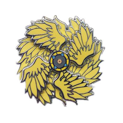 China Europe China Manufacturer Custom Rotary Pin Badge Hard Enamel Spinning Pin for sale