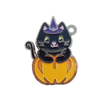 China China Custom Metal Crafts Shape Black Cat Charm Pumpkin Soft Enamel Charm for sale