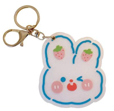 China Antique Imitation Custom Logo Cute Cartoon Rabbit Shaped Acrylic Key Chain for sale