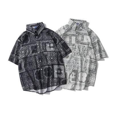 China Hot Sell Vintage Anti-Pilling Vacation Men's Short Sleeve Female Polyester Casual Shirts 100% OEM Casual Shirt for sale