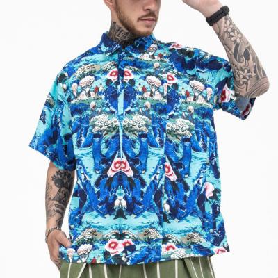 China Good Quality Hot Selling Summer Hawaiian Men's Anti-pilling Flower Print Flower Formal Casual Shirts Sweat Shirts for sale