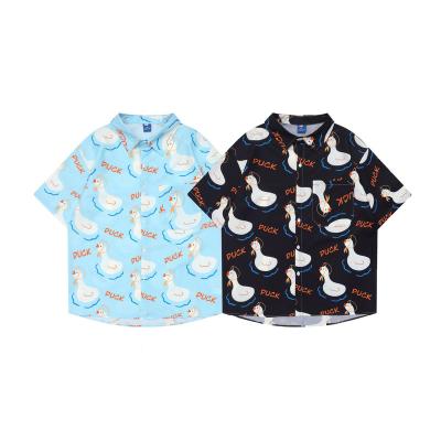 China Hot Selling Anti-Wrinkle Mens Plain Hawaiian Shirts Short Sleeve Shirts For Boys for sale