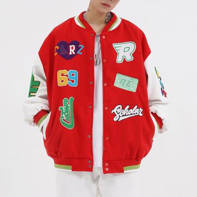 China Factory Sale Vintage OEM Patch Reversible Hot Loose Towel Embroidered Letter Logo Oversized Men's Punk Jacket for sale