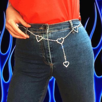 China New Sexy Hiphop Thigh Chain Rhinestone Gold Body Chain Jewelry Bikini Metal Dubai Belly Waist Leg Chain Women and Men for sale