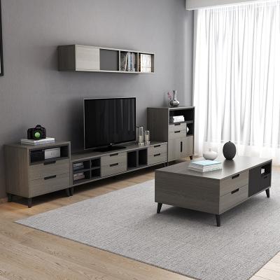 China Modern Minimalist Extendable Nordic TV Cabinet Living Room TV Stand And Coffee Table Set Apartment Home Bedroom Floor Tea Table Small for sale