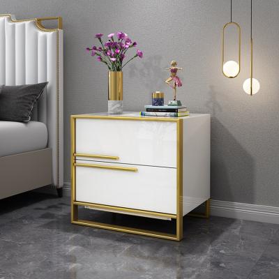 China Convertible Metal Outlet Metal Factory Bedside Nightstand Chandelier White Nightstand For Bedroom for sale