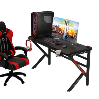 China Custom Convertible Gaming PC Desktop Computer Black Carbon Fiber LED RGB Desk For Gaming PC for sale