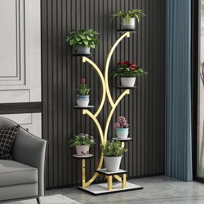 China Modern Home Decor Garden Furniture Plant Stand 4 Tier Metal Plant Pot Rack for sale