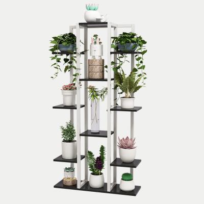 China 2021 Modern Simple Rectangular Balcony Metal New Design Tiered Display Flower Stand for sale