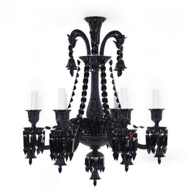 China Traditional Antique Black Crystal Chandelier 8 Lights Black Traditional Crystal Chandelier for sale