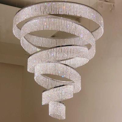 China Surface Mounted Chandelier Wedding Decoration Spiral Crystal Chandelier Crystal Lights For Living Room for sale