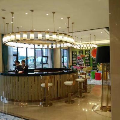 China Traditional Brass Finish Modern Decoration Round Big Glass Hotel Led Chandelier For Project for sale