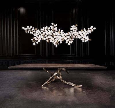 China Beautiful Modern Linear Glass Ball Chandelier for sale