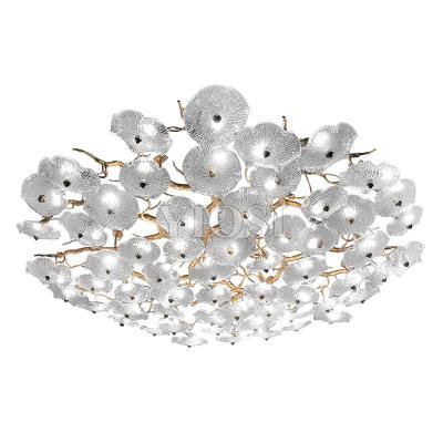 China New Modern Wholesale Lighting Copper Ceiling Lights Hanging Lamp Flower Chandelier Wedding for sale