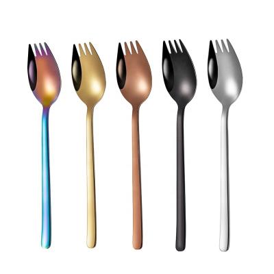 China Viable New Arrival 304 Stainless Steel Salad Fruit Sample Fork Colorful Cake Fork for sale