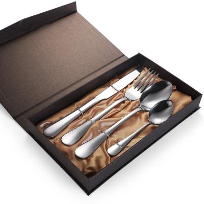 China Sustainable Luxury Hotel Restaurant Wedding Favors Gifts Wedding Stainless Steel Cutlery Set With Gift Box for sale