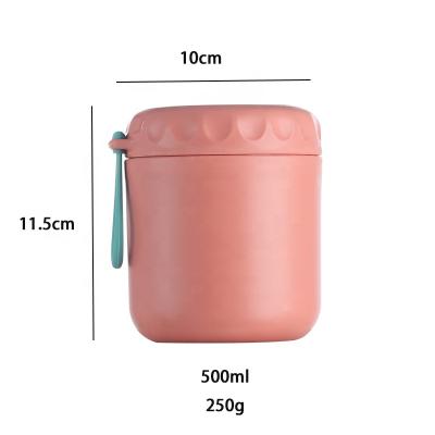 China PORTABLE Insulated Lunch Container Food Hot Pot 16oz Stainless Steel Vacuum Flasks Bento Lunch Box with Spoon Thermos Food Pot for Soup for sale