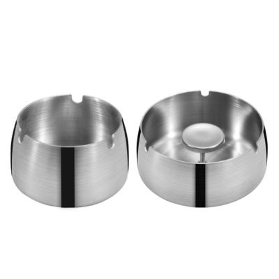 China Fashionable Round Customize Stainless Steel Cigarette Cigar Ashtray Set Office Home Office Smoking Decoration Ash Tray for sale