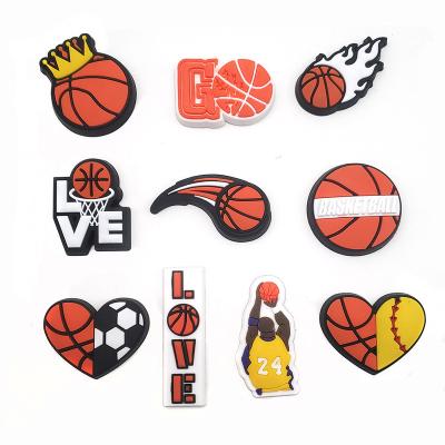 China Clog Basketball Croc Charms Shoe Charms For Decorations PVC Shoe Clog Wristband Party Supplies Gifts for sale