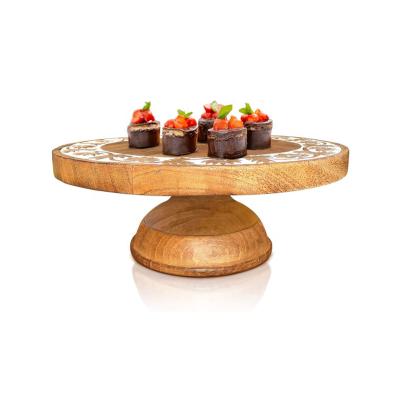 China Sustainable Bamboo Wooden Cake Stand Or Wedding Birthday Party for sale