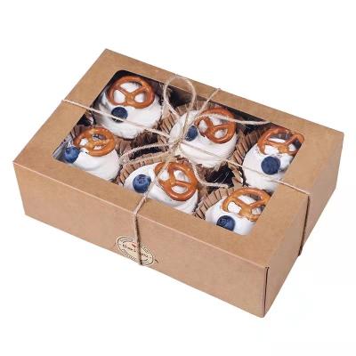 China MIYU Christmas Gift Box Gingerbread Low MOQ Recyclable Box Customized Biodegradable Printing Paper Cake Takeout Box With Clear Window for sale