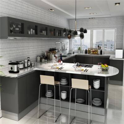 China Original Vermonhouzz 3D Kitchen Modern Design Waterproof MDF Black Complete Door for sale