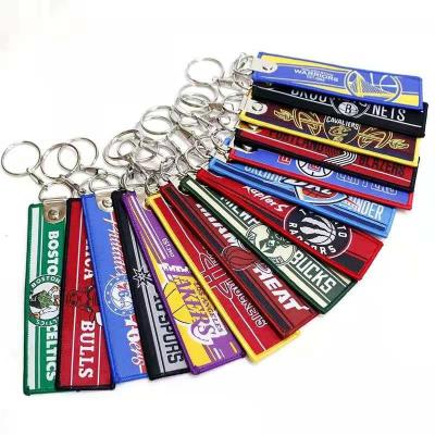 China Wholesale Fashion Basketball Key Chain Safe Accessories Tag Embroidery Patches Logo NBA Brand Custom Key Chain for sale