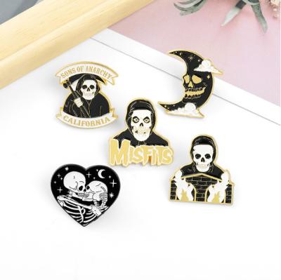 China America Badge Making Machine Wholesale Custom Design Hard Enamel Pin Badges Holder Lapel Pin Halloween Logo Metal Pin Lapel Pin for sale