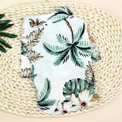 China Hawaiian Shirts Style Viable Print Breathable Dog Clothes Summer Beach Pet Clothing Dog Casual Thin T-shirt for sale