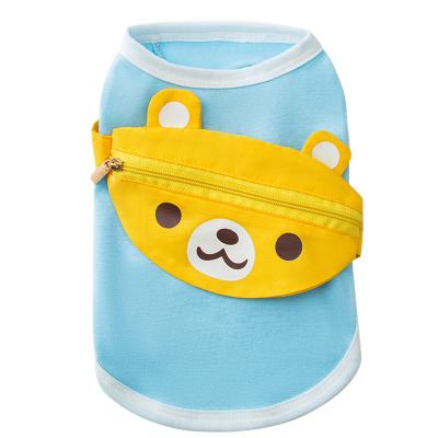 China 2022 Summer Viable Hot Selling Thin Breathable Bear Shoulder Bag Vest Dog Cat Dog Pet Clothes Spring/Zipper for sale