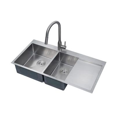 China Without Faucet Handmade Stainless Steel Sink Farmhouse Kitchen Sink Handmade Kitchen Sink for sale