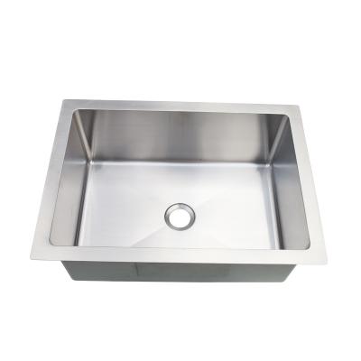 China Innovative Latest Faucetless Under Mount Handmade Single Bowl Sinks Stainless Steel Kitchen Sink for sale