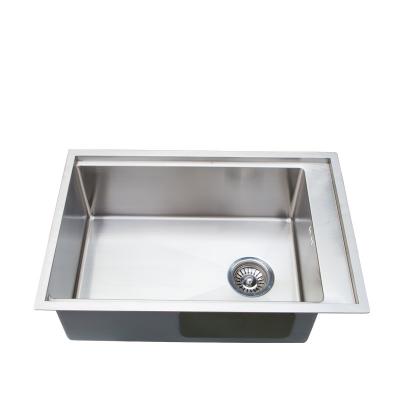 China Without Faucet Under Kitchen Sink Handmade SUS304 Stainless Steel Single Bowl Mount Durable for sale